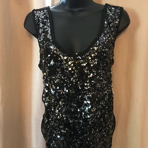 Solemio sequin party tank with crisscross back